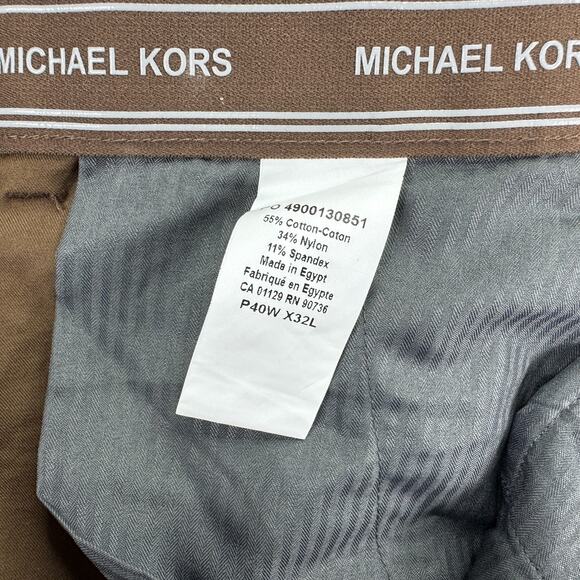 Michael Kors Mens Major Classic Fit Stretch Performance Pants Light Brown 40x32 - Picture 4 of 4